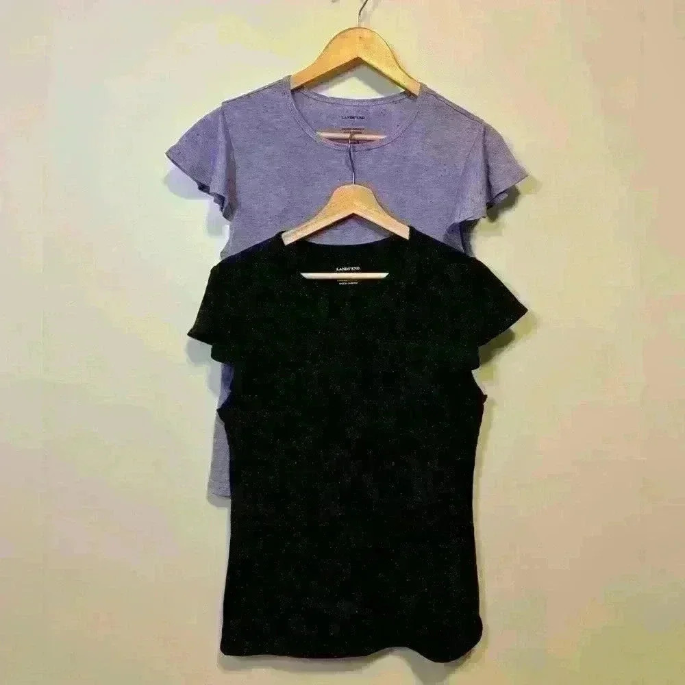 Land’s End T-Shirt Bundle | Black and Blue |  Size M-L